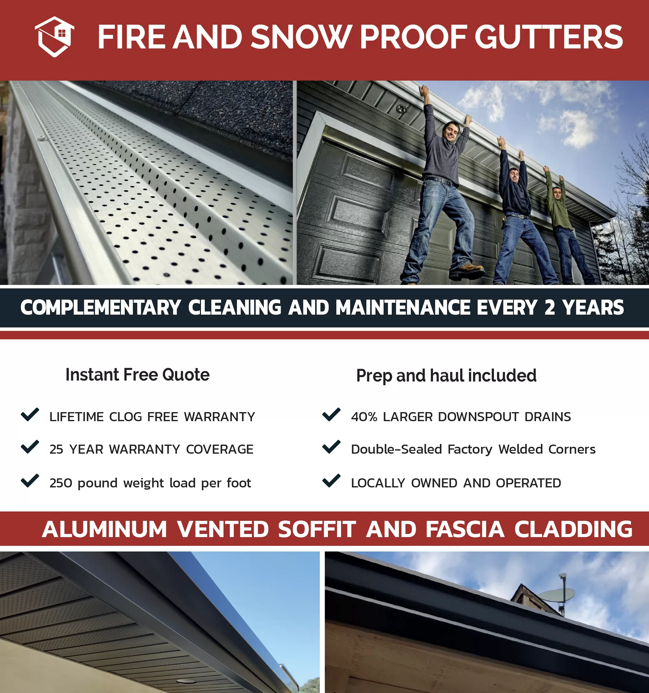 Picture of Armourgrade leaf gutter guards, leaf filters, and aluminum vented soffit